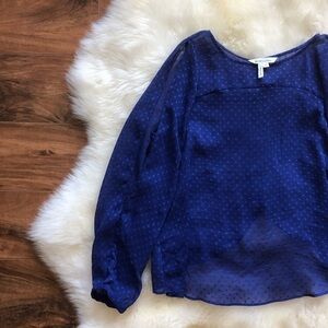 BCBGeneration Blue Split Back Open Sleeve Blouse M